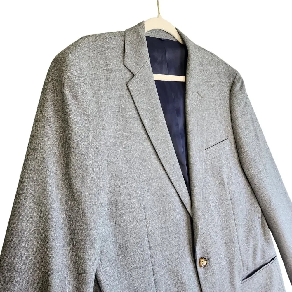 J Crew Factory Mens Classic Fit Thompson Wool Blazer Jacket Size 40L Gray Career